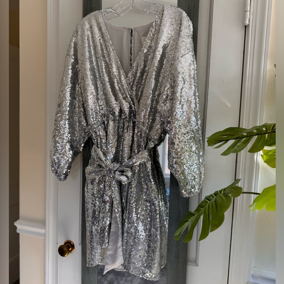 Anthropologie Lisabette Sequins Mini Dress New Year's Eve Cocktail Barbiecore - Picture 10 of 14